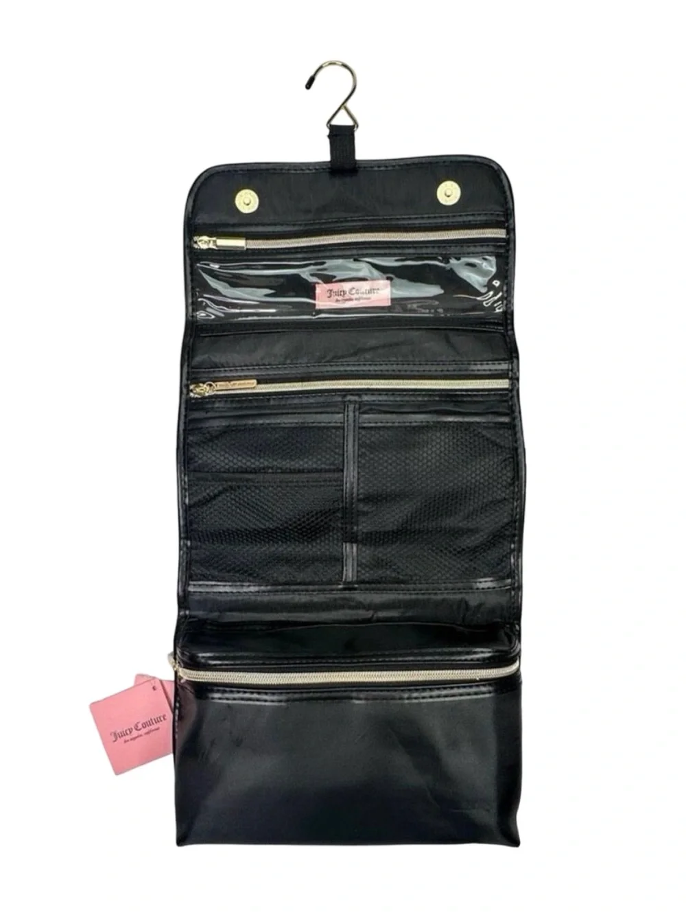 Juicy Couture Velour Cosmetics / Toiletry Hang Bag - 10” x 7” x 2”